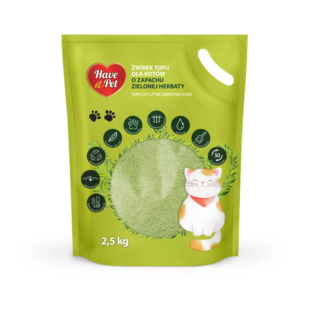 HAVE A PET Żwirek dla Kota Tofu Zielona Herbata 2x2,5kg